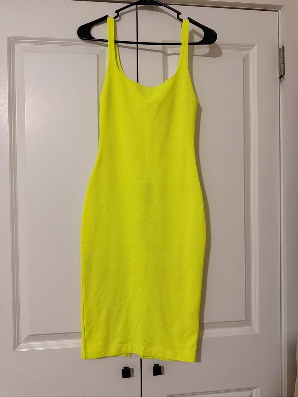 Zara Neon Yellow Tank Bodycon Dress